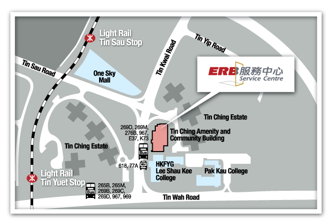 Map of E R B Service Centre